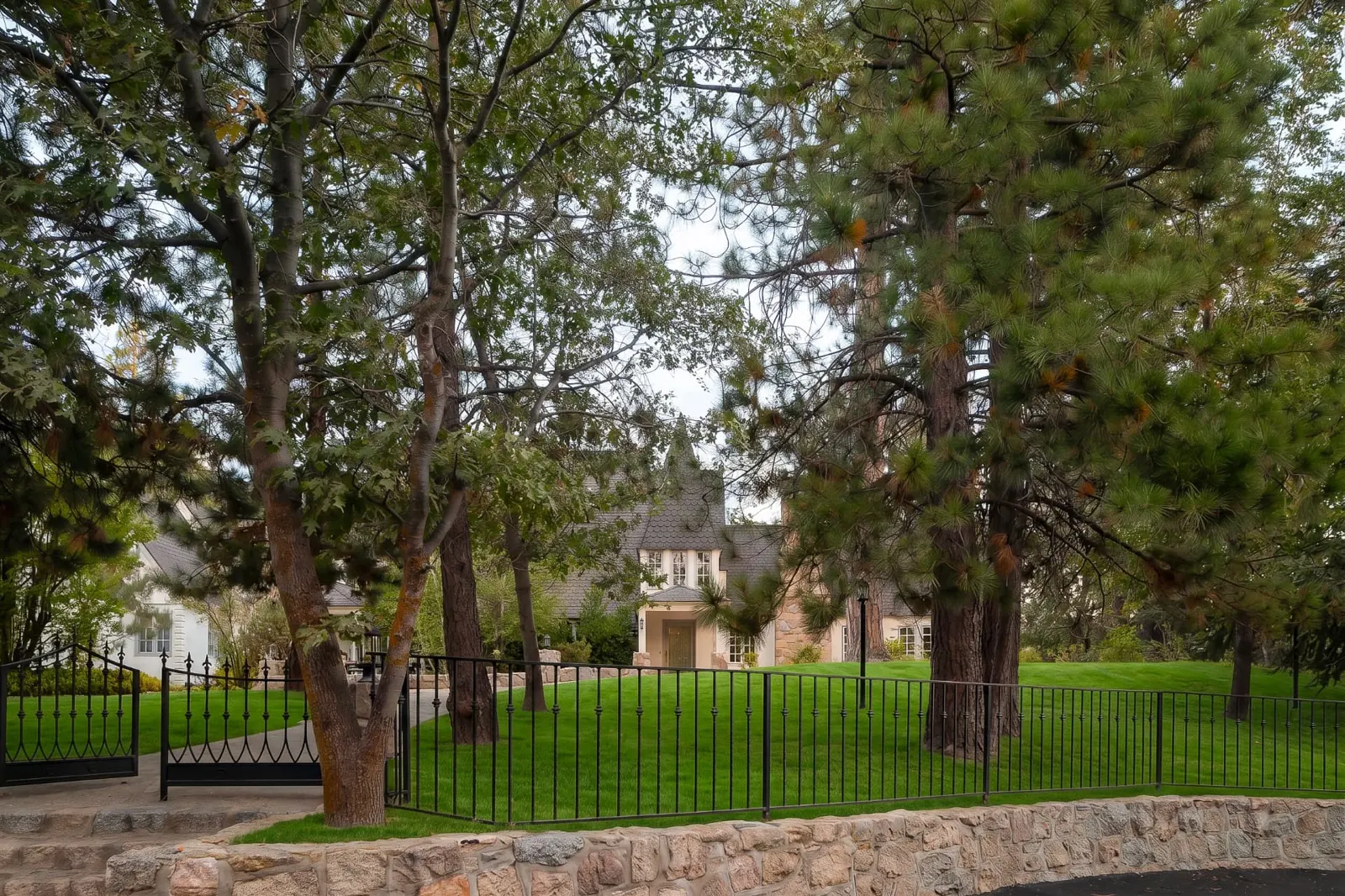 Grounds and stone wall
